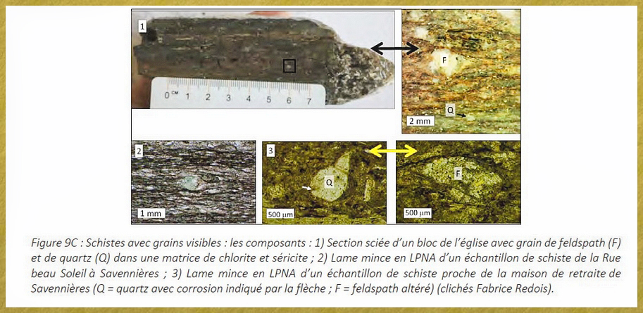 Schiste avec Grains visibles  - Histoire de Savennieres